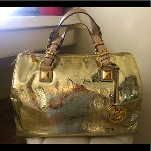 Michael Kors Metallic Gold Duffle Bag